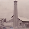 <p>Incinerator (Building 115), built in 1909, looking northeast, 1940, just after an enclosed work yard was added on its northern side.</p>